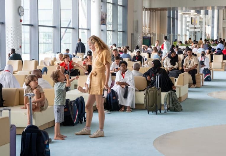 Passengers at the new terminal of Velana International Airport. The Maldives has introduced temporary visa extensions for tourists stranded by Gulf flight disruptions. | File Photo: MACL