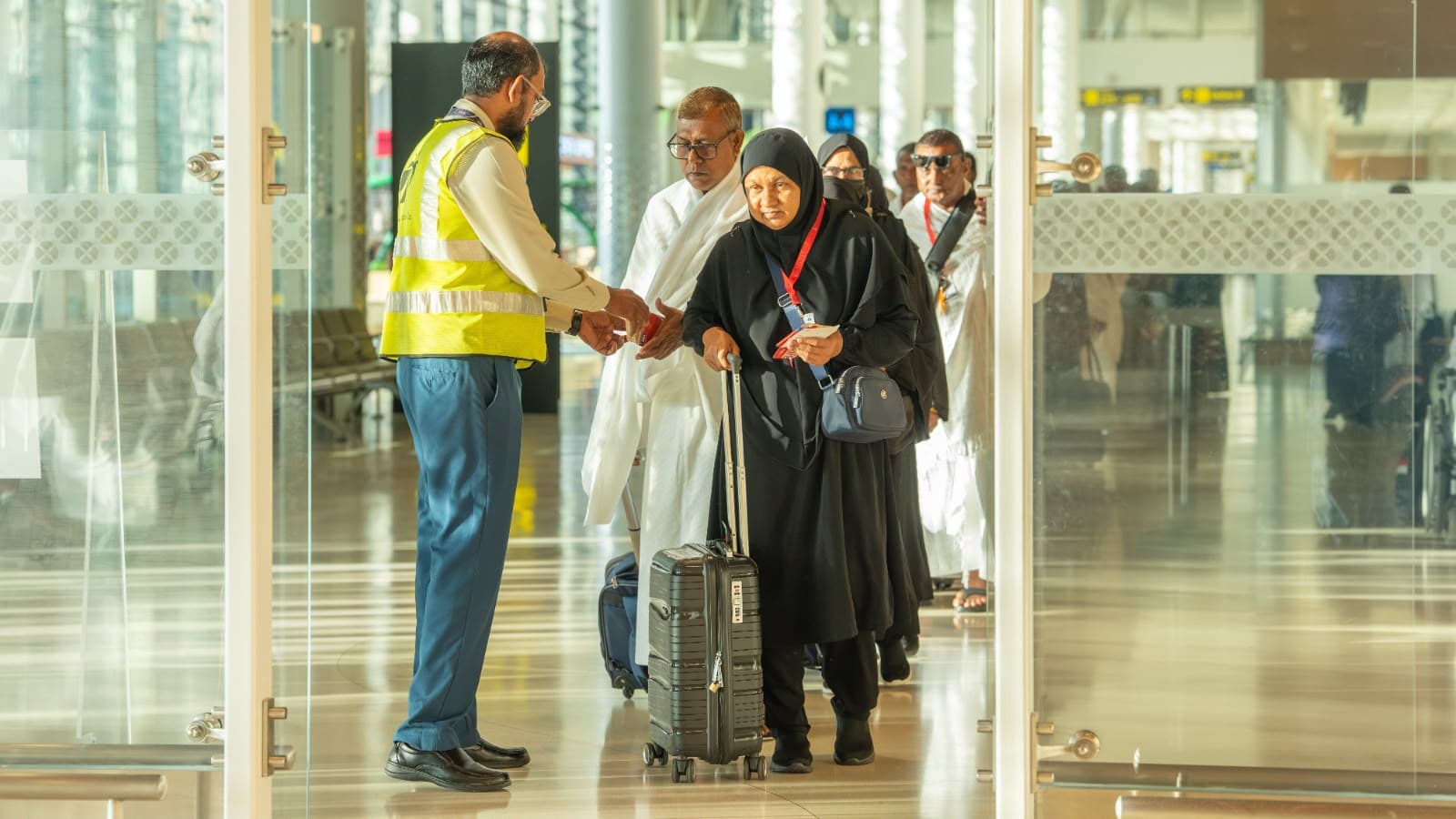 Umrah pilgrims depart from Velana International Airport under MACL’s special operational arrangements during the July pilgrimage season.